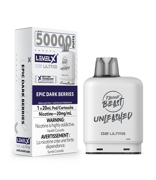 LEVEL X ULTRA - FLAVOUR BEAST UNLEASHED  Pod Epic Dark Berries Iced (ONTARIO)