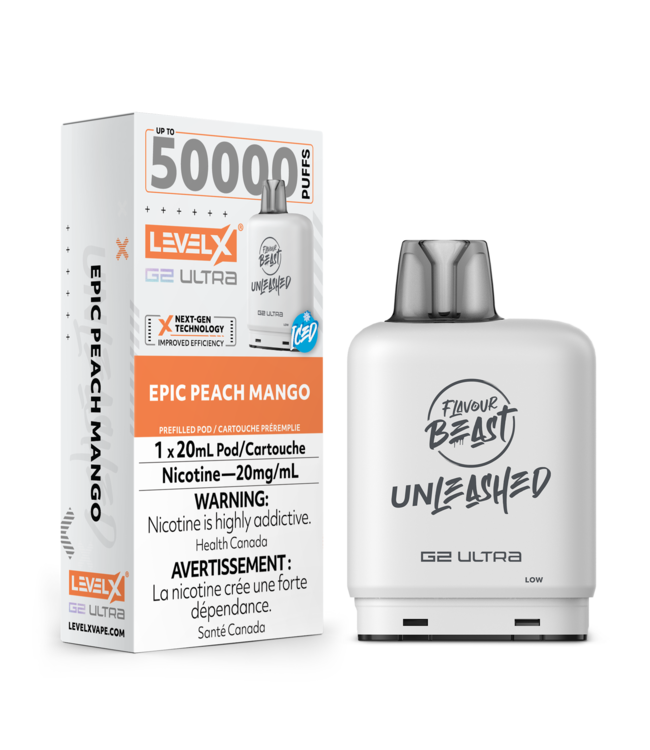 LEVEL X ULTRA - FLAVOUR BEAST UNLEASHED Pod Epic Peach Mango Iced (ONTARIO)