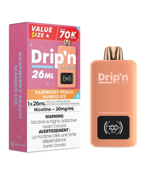 Drip'n 70K Disposable 26ml Raspberry Peach Mango Ice (ONTARIO)