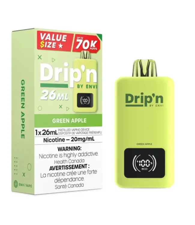 Drip'n 70K Disposable 26ml Green Apple (ONTARIO)