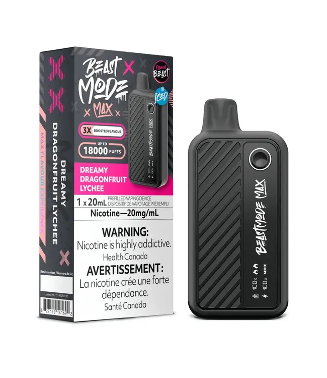 FLAVOUR BEAST MODE MAX 18K  Puff Disposable 20ml Dreamy Dragonfruit Lychee Iced (ONTARIO)
