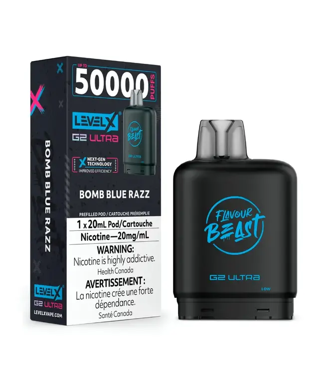 LEVEL X ULTRA - FLAVOUR BEAST 20ml Pod Bomb Blue Razz (ONTARIO)