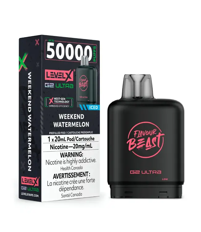 LEVEL X ULTRA - FLAVOUR BEAST 20ml Pod Weekend Watermelon Iced (ONTARIO)