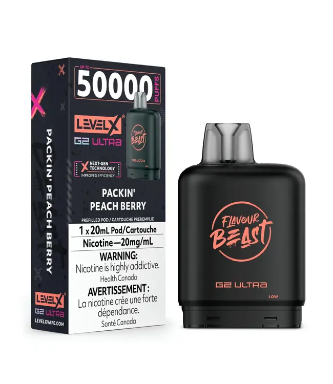 LEVEL X ULTRA - FLAVOUR BEAST 20ml Pod Packin' Peach Berry (ONTARIO)