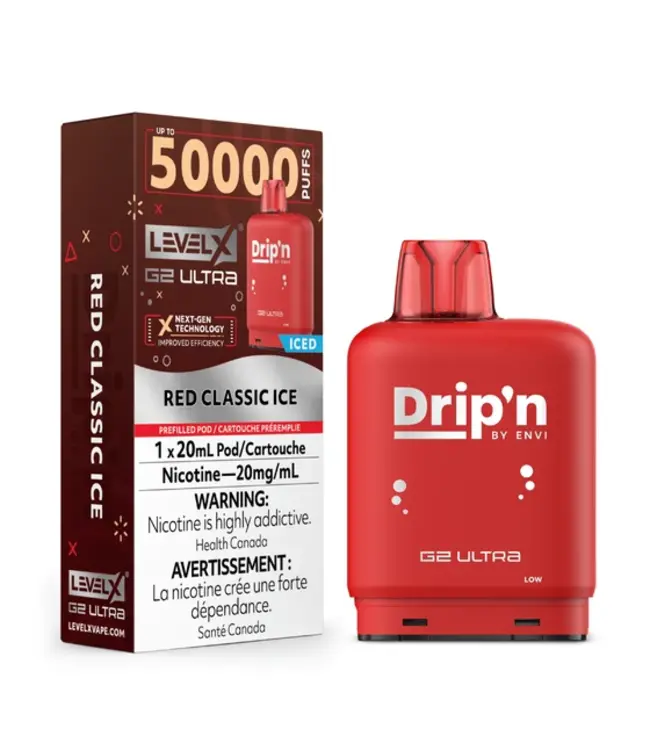 LEVEL X ULTRA - DRIP'N 20ml Pod Red Classic Ice (ONTARIO)