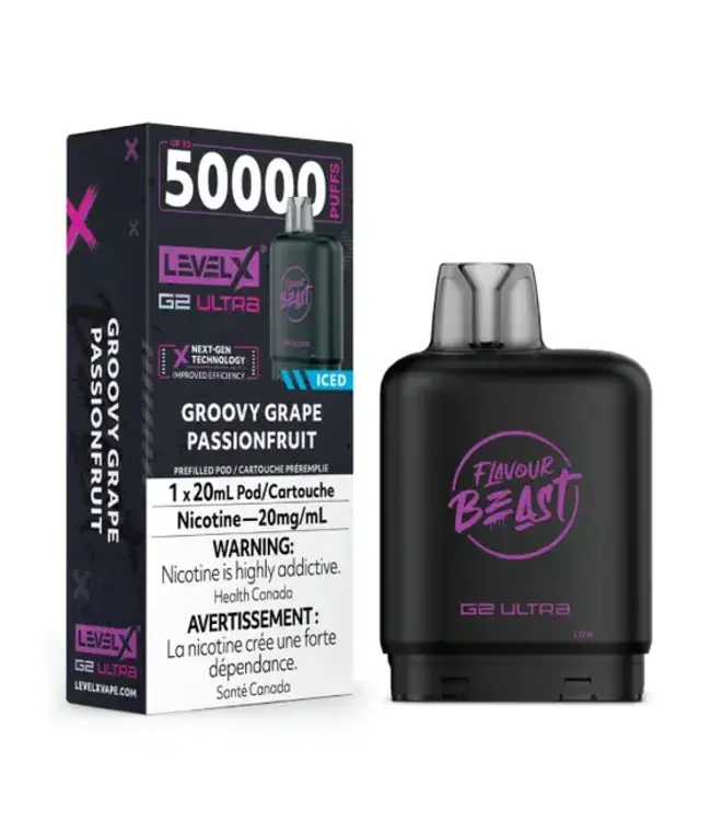 LEVEL X ULTRA - FLAVOUR BEAST 20ml Pod Groovy Grape Passionfruit (ONTARIO)