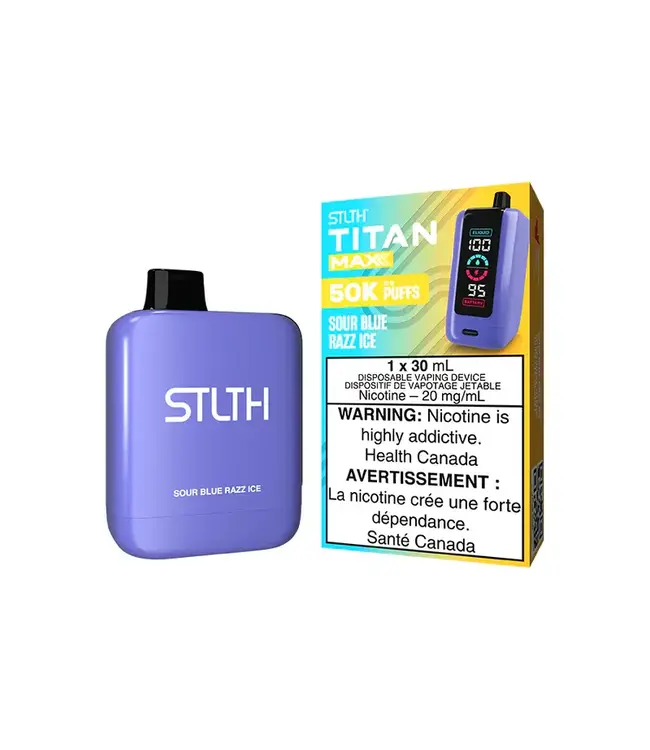 STLTH TITAN MAX 50,000 Puff Disposable (single) Sour Blue Razz Ice (ONTARIO)
