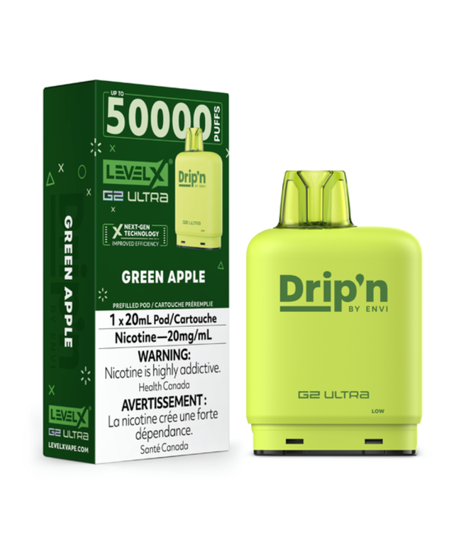 LEVEL X ULTRA - DRIP'N 20ml Pod Green Apple (ONTARIO)