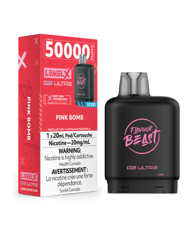 LEVEL X ULTRA - FLAVOUR BEAST 20ml Pod Pink Bomb Ice (ONTARIO)