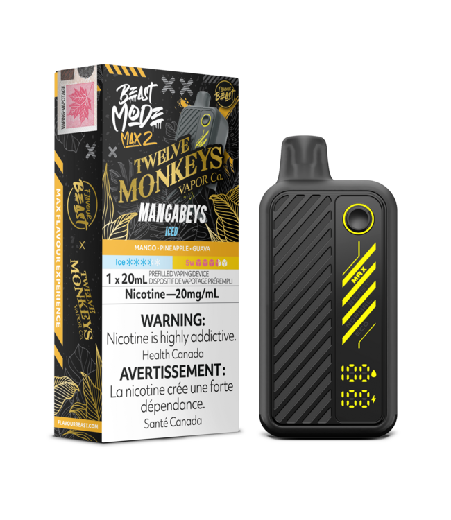 FLAVOUR BEAST MODE MAX 2 - 50K Puff Disposable 20ml Mangabeys Iced (ONTARIO)