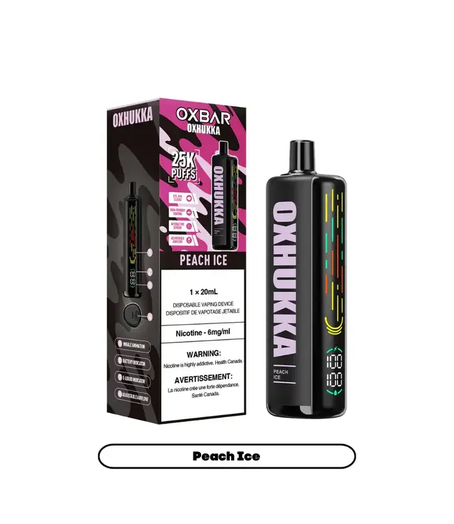 OXBAR OXHUKKA 25K Disposable 20ml - Peach Ice (ONTARIO)