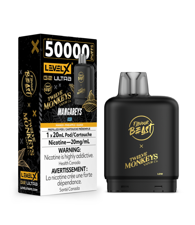 LEVEL X ULTRA - FLAVOUR BEAST 20ml Pod Mangabeys Iced (ONTARIO)