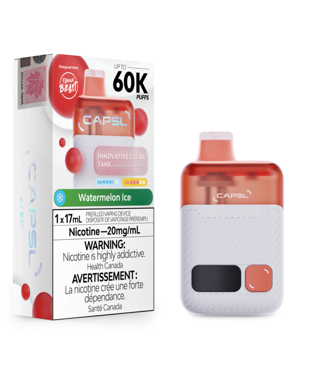 CAPSL By Flavour Beast 60K Puff Disposable (single) Watermelon Ice (ONTARIO)