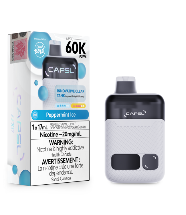 CAPSL By Flavour Beast 60K Puff Disposable (single) Peppermint Ice (ONTARIO)