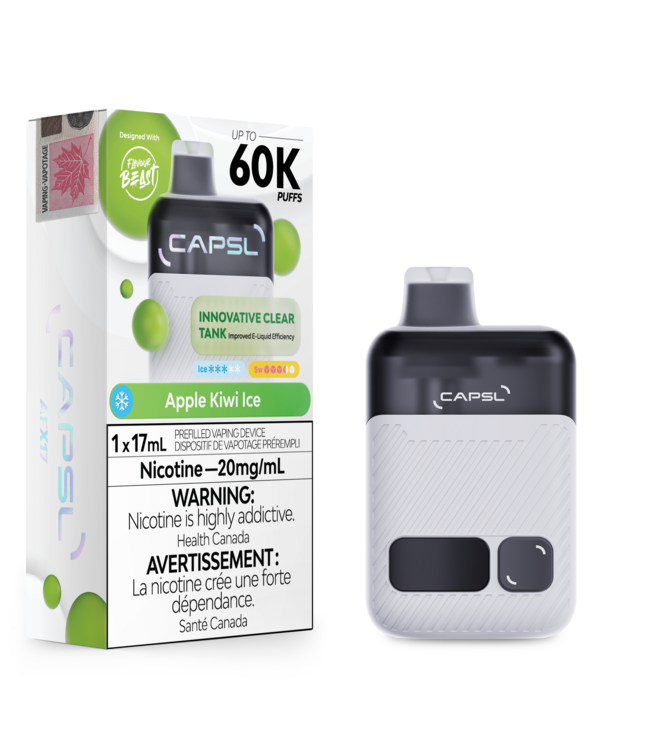 CAPSL By Flavour Beast 60K Puff Disposable (single) Apple Kiwi Ice (ONTARIO)