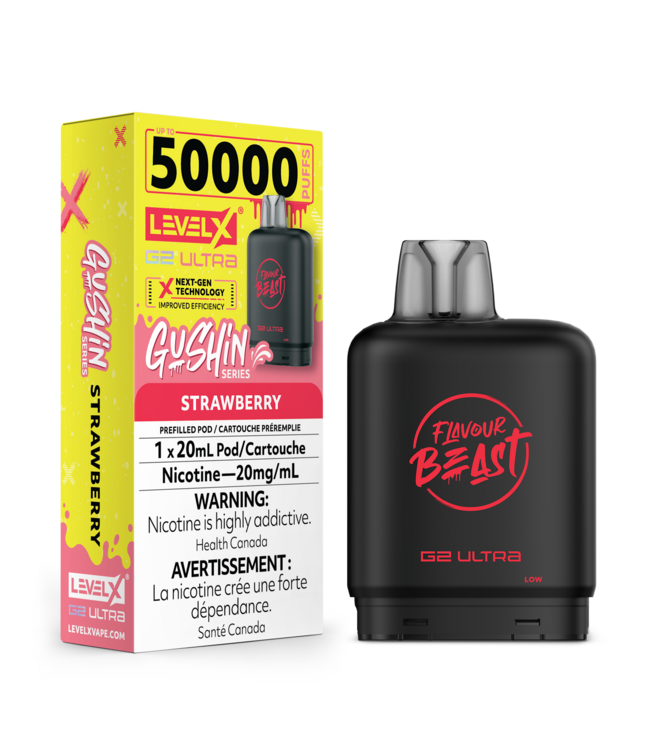 LEVEL X ULTRA - FLAVOUR BEAST Flavour Beast Level X Ultra Pod Gushin Strawberry (ONTARIO)