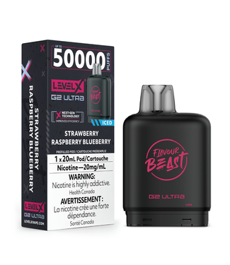 LEVEL X ULTRA - FLAVOUR BEAST Strawberry Raspberry Blueberry Iced (ONTARIO)