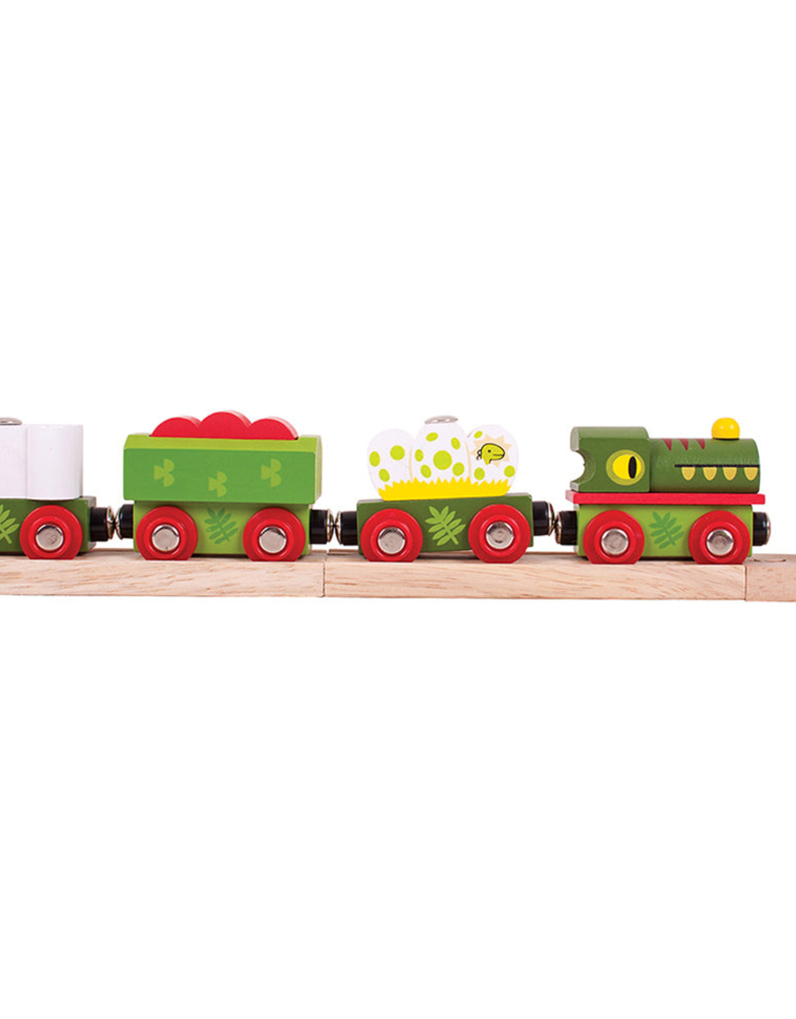 BigJigs Toys Dinosaur Railway Engine & Carriages