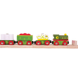 BigJigs Toys Dinosaur Railway Engine & Carriages