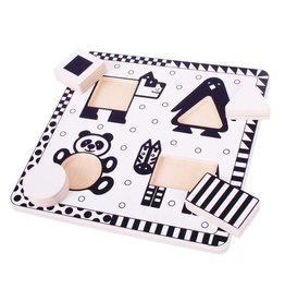 BigJigs Toys Black & White Animals Puzzle