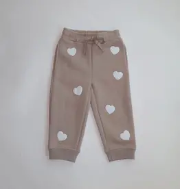 Brunette the Label FA24 Hearts All Over Print Jogger - Oyster