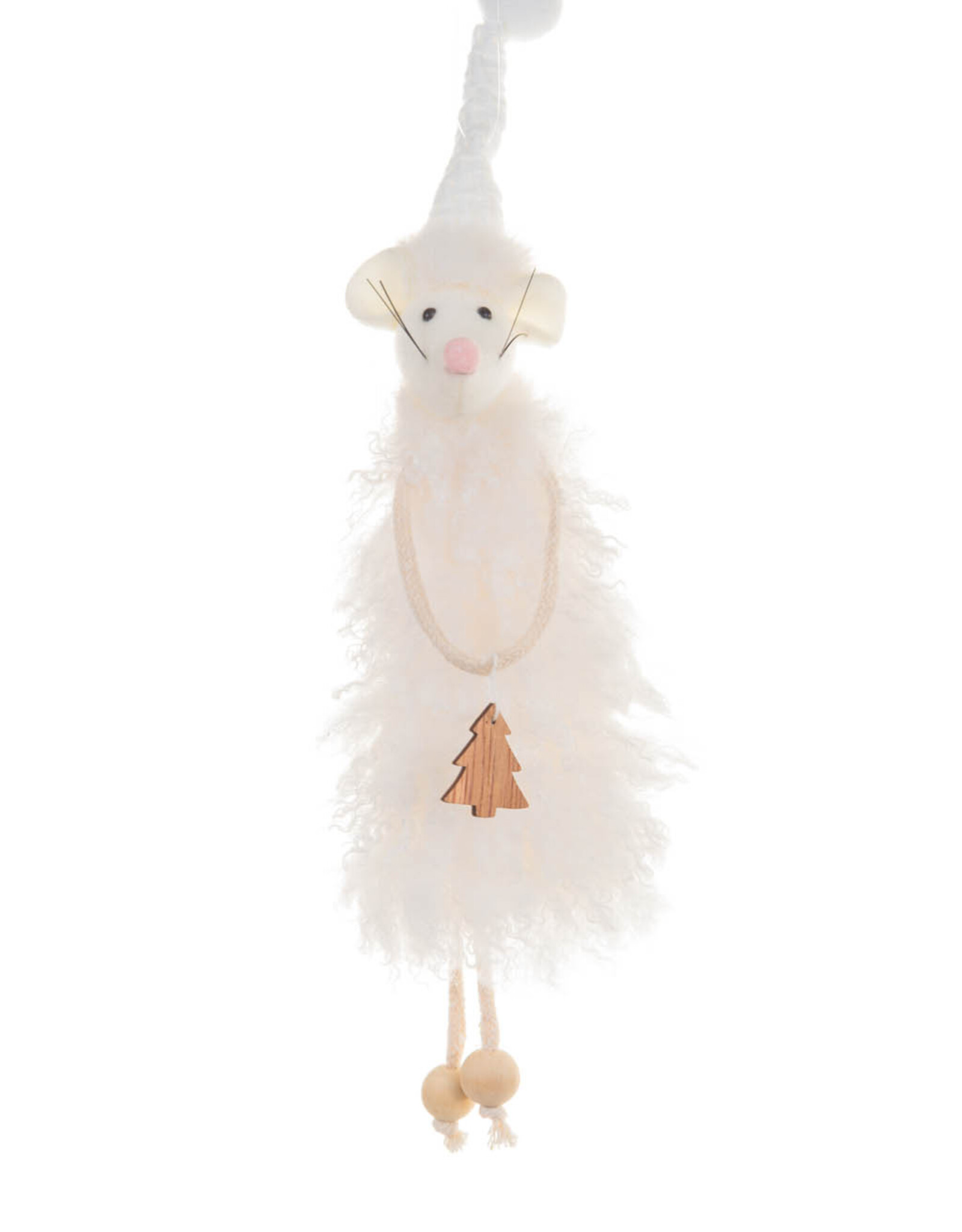 Starlight Trading Co White Stocking Cap Rodent Ornament