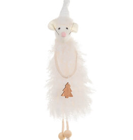 Starlight Trading Co White Stocking Cap Rodent Ornament