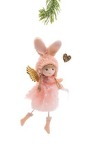 Starlight Trading Co Pink Bunny Ear Angel Ornament