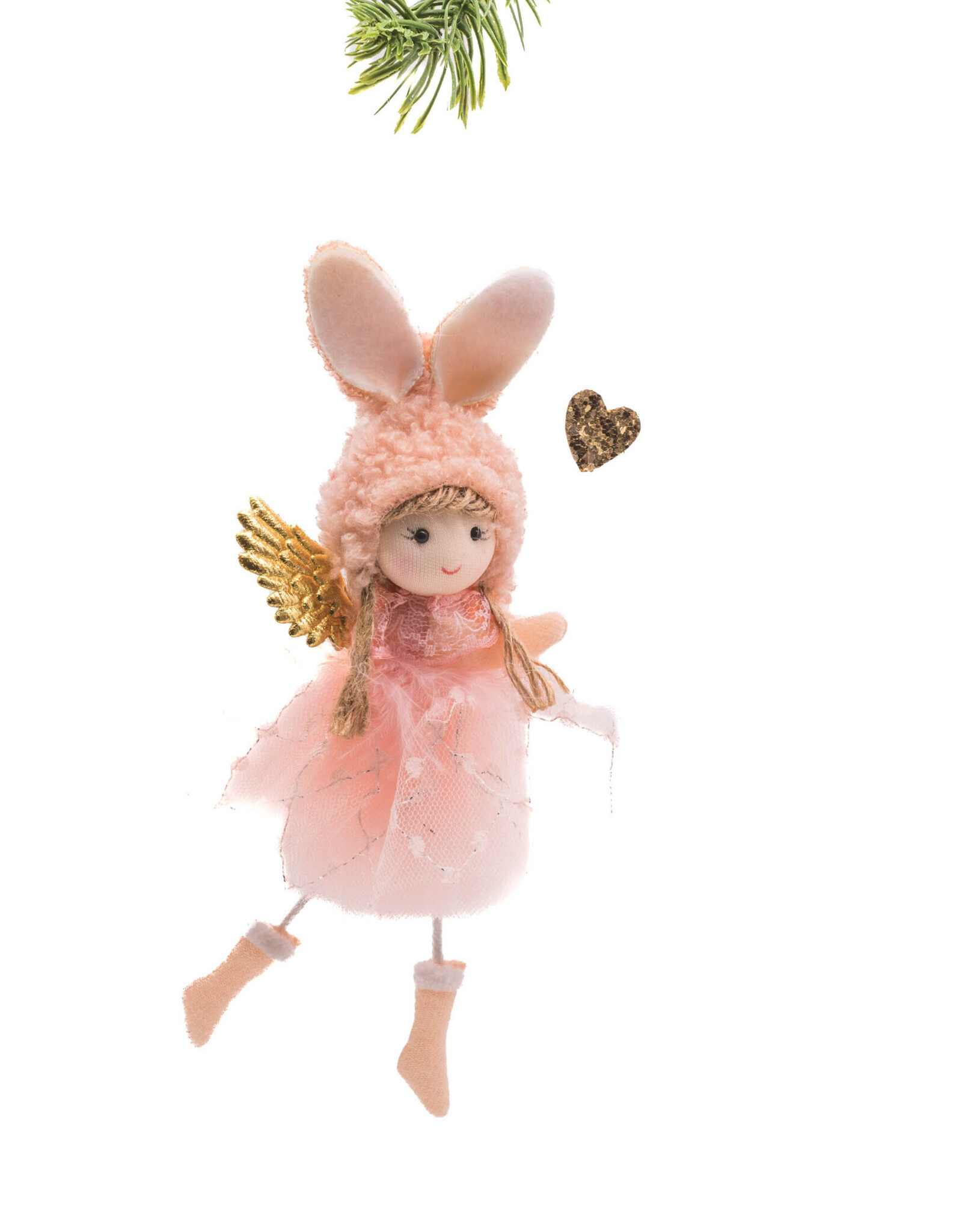 Starlight Trading Co Pink Bunny Ear Angel Ornament