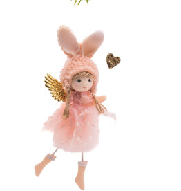 Starlight Trading Co Pink Bunny Ear Angel Ornament