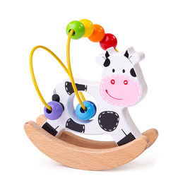 BigJigs Toys Cow Rocking Bead Frame