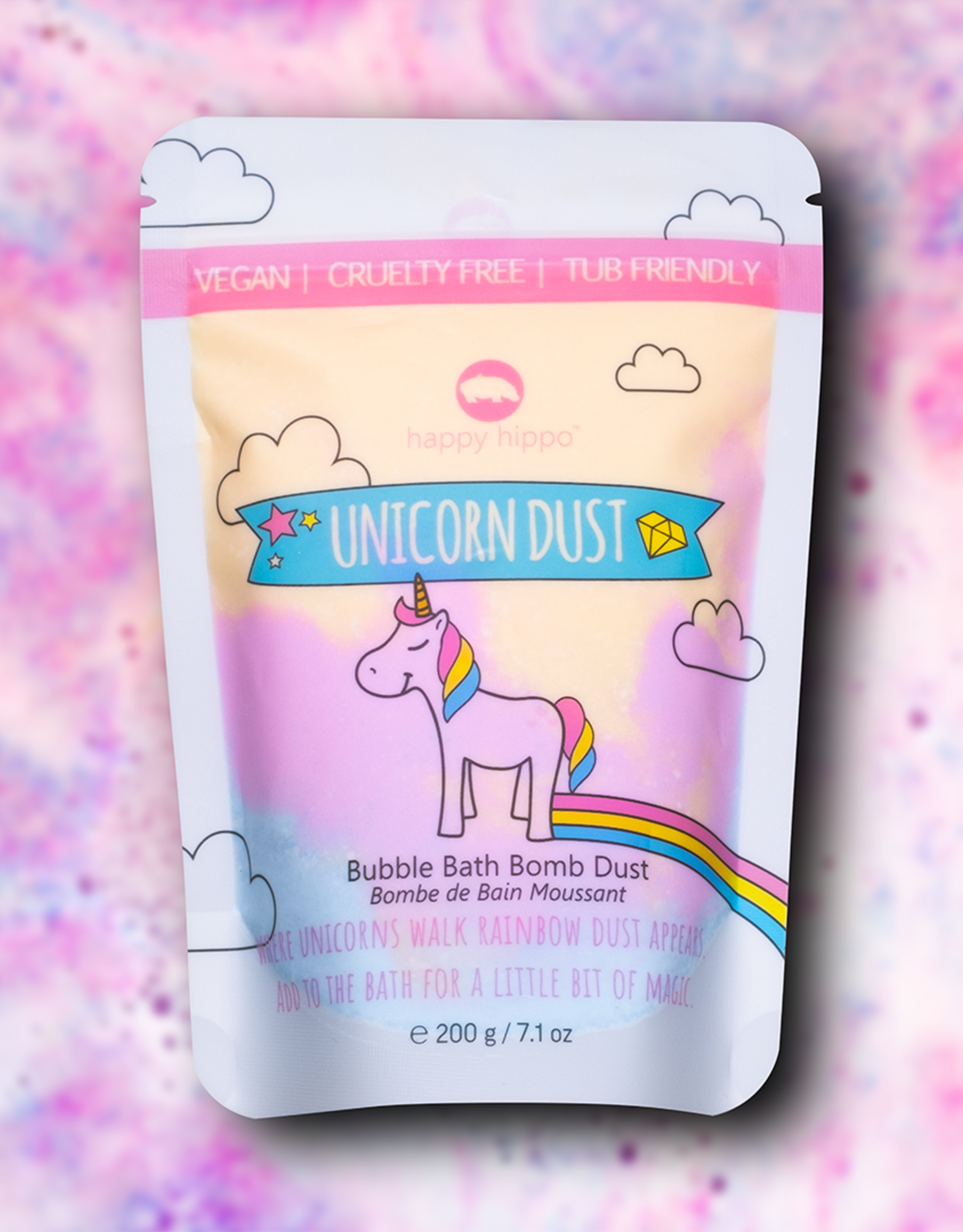 Happy Hippo Bath Unicorn Dust Bath Bomb