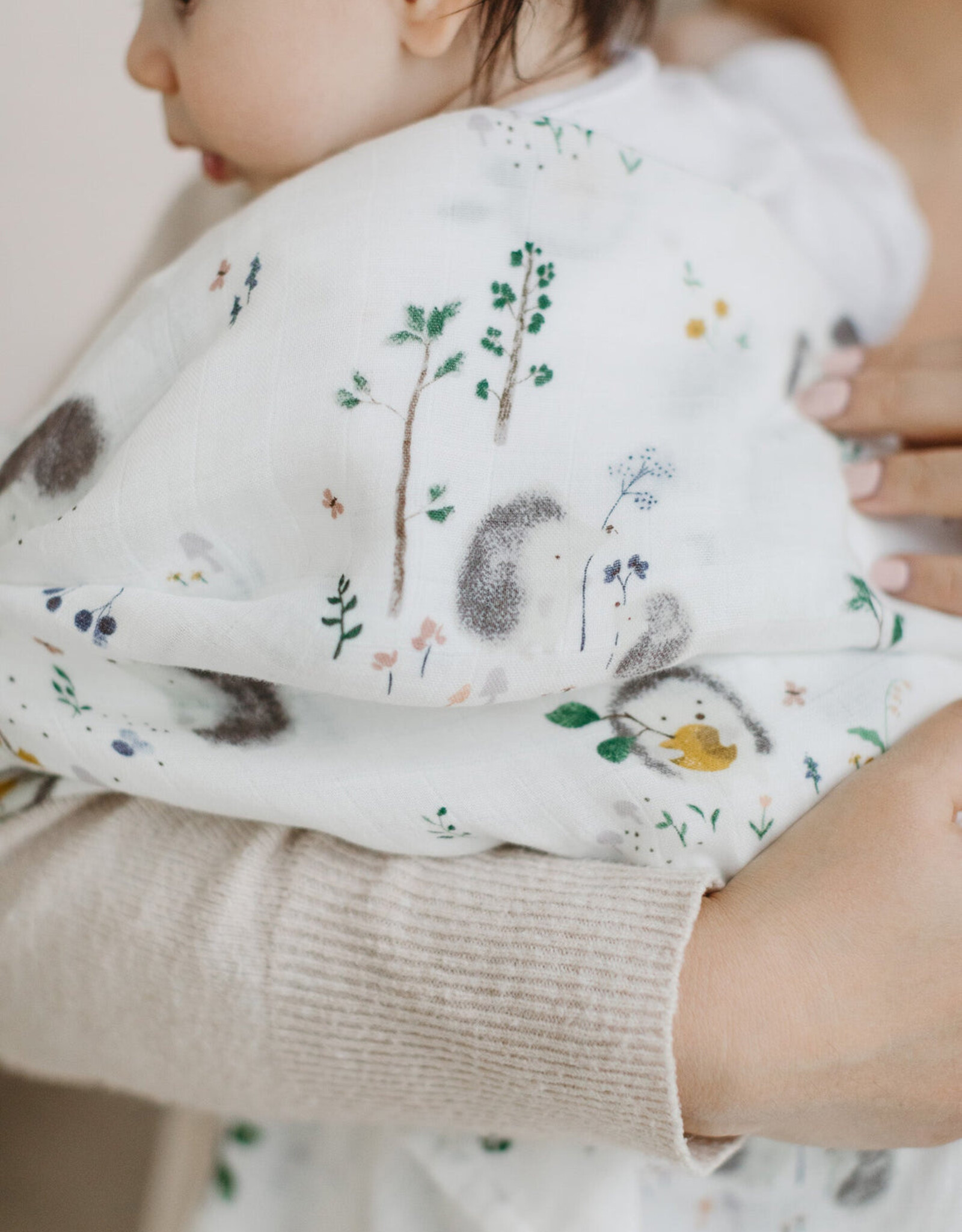 LouLou Lollipop Single Swaddle - Hedgehogs