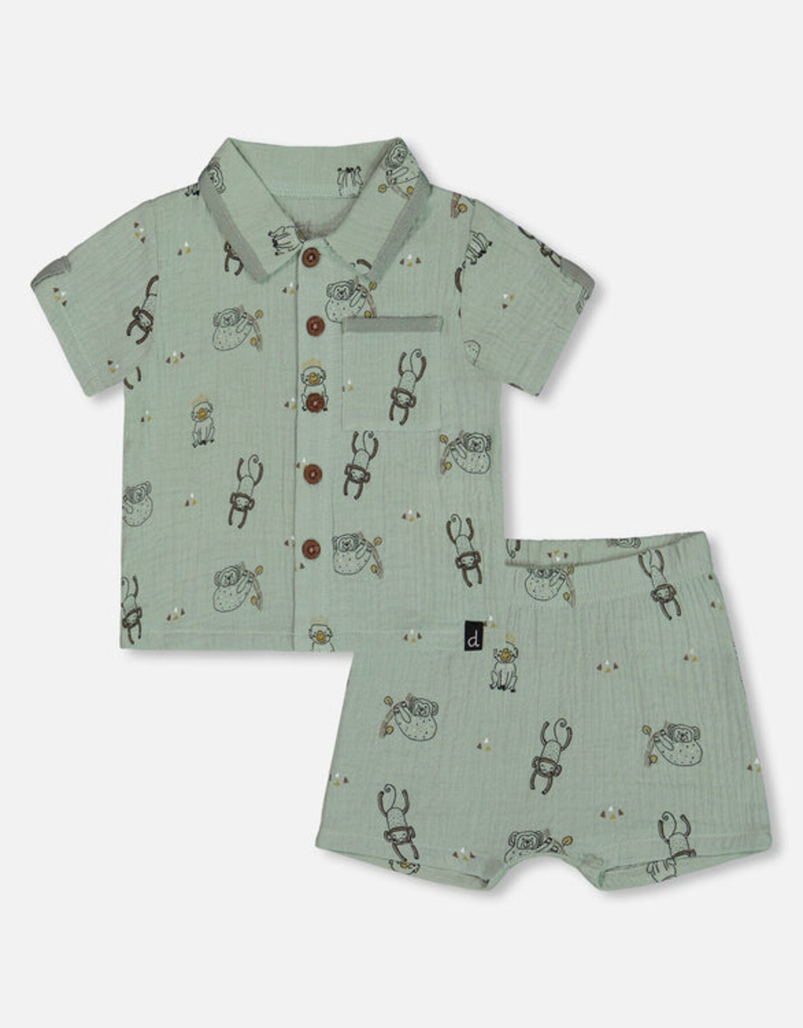 DeuxParDeux SP25  BbyB 2Pc Monkey Set