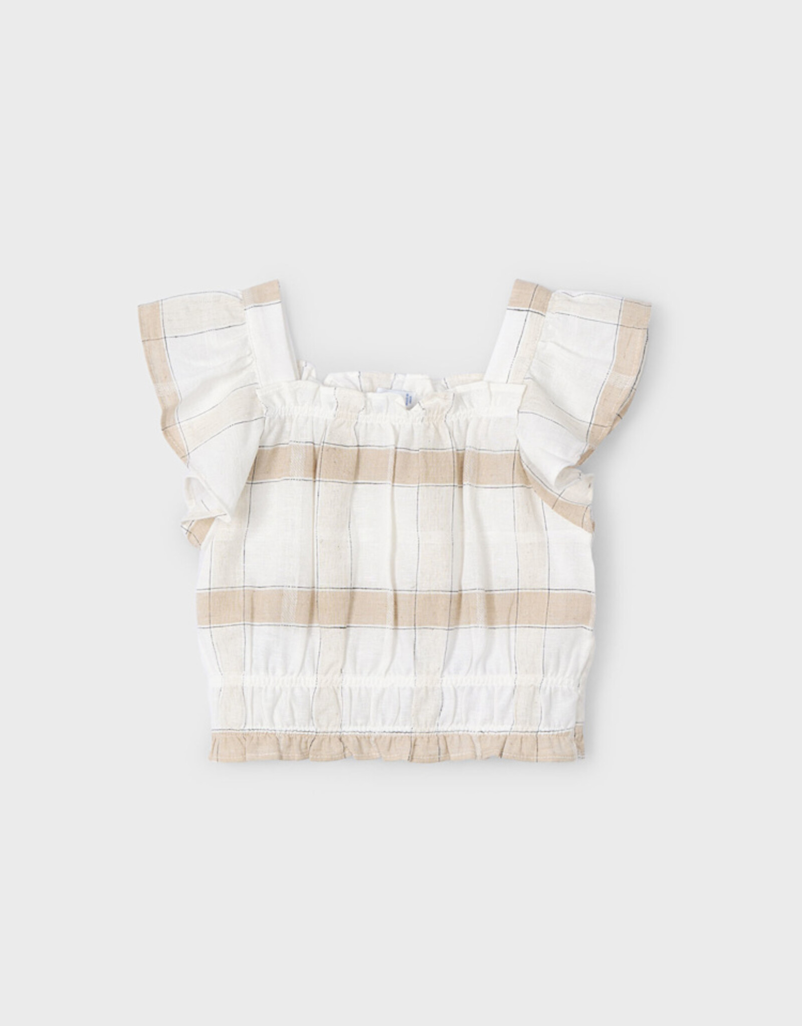 Mayoral SP25 G Plaid Linen Blouse