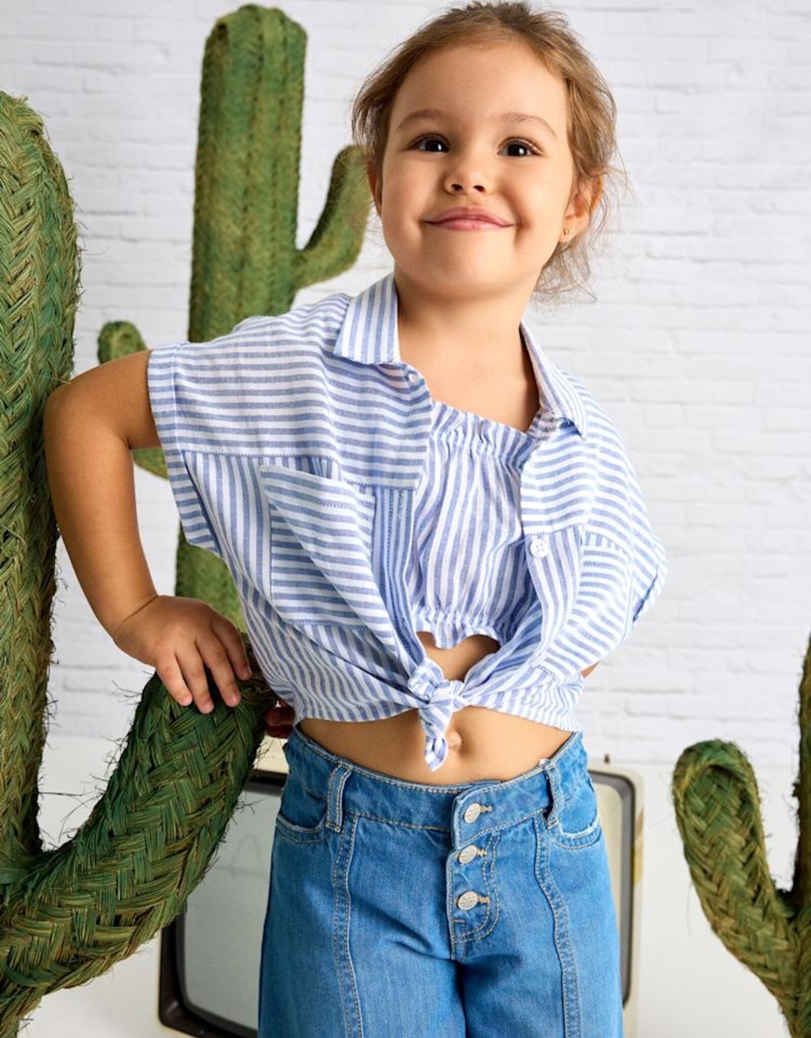 Mayoral SP25 G 2pc Stripe Blouse