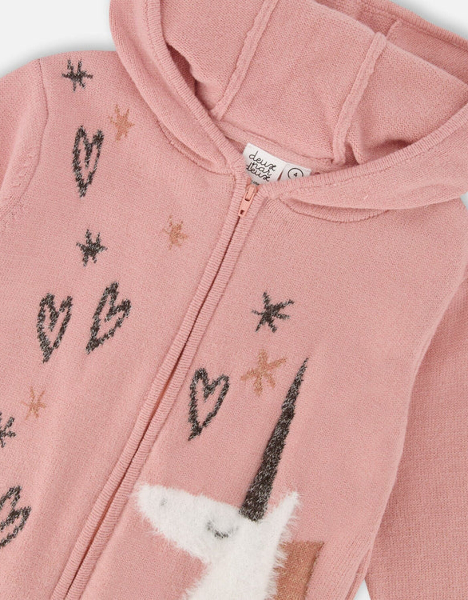 DeuxParDeux FA25 G Unicorn Zip Hood Cardi