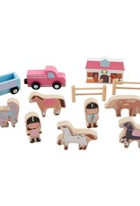 Mud Pie Horse Wood Toy Set