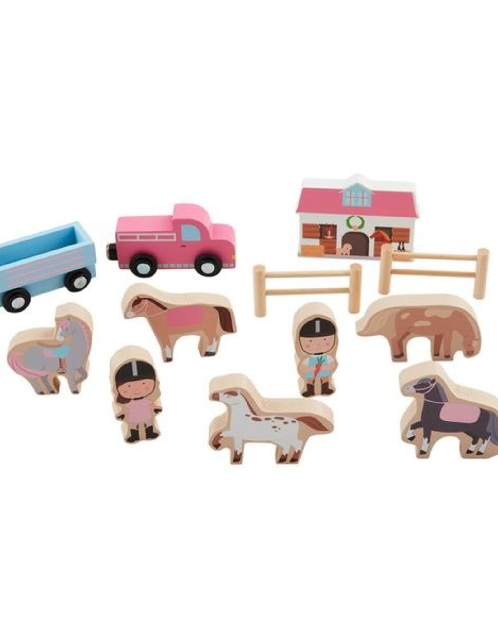 Mud Pie Horse Wood Toy Set
