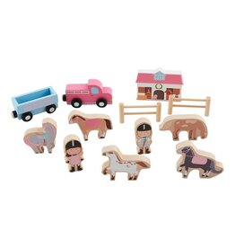 Mud Pie Horse Wood Toy Set