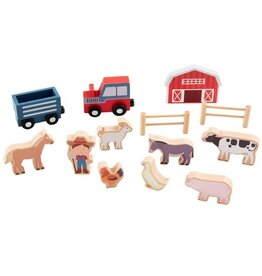 Mud Pie Farm Wood Toy Set