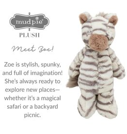 Mud Pie Zoe Zebra Plush