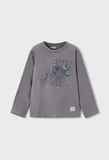 Mayoral FA25 B GreyPuff Dino L/S Shirt
