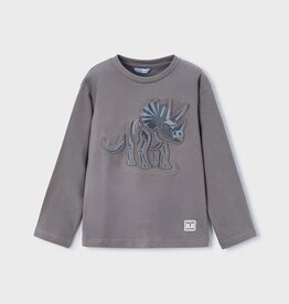 Mayoral FA25 B GreyPuff Dino L/S Shirt