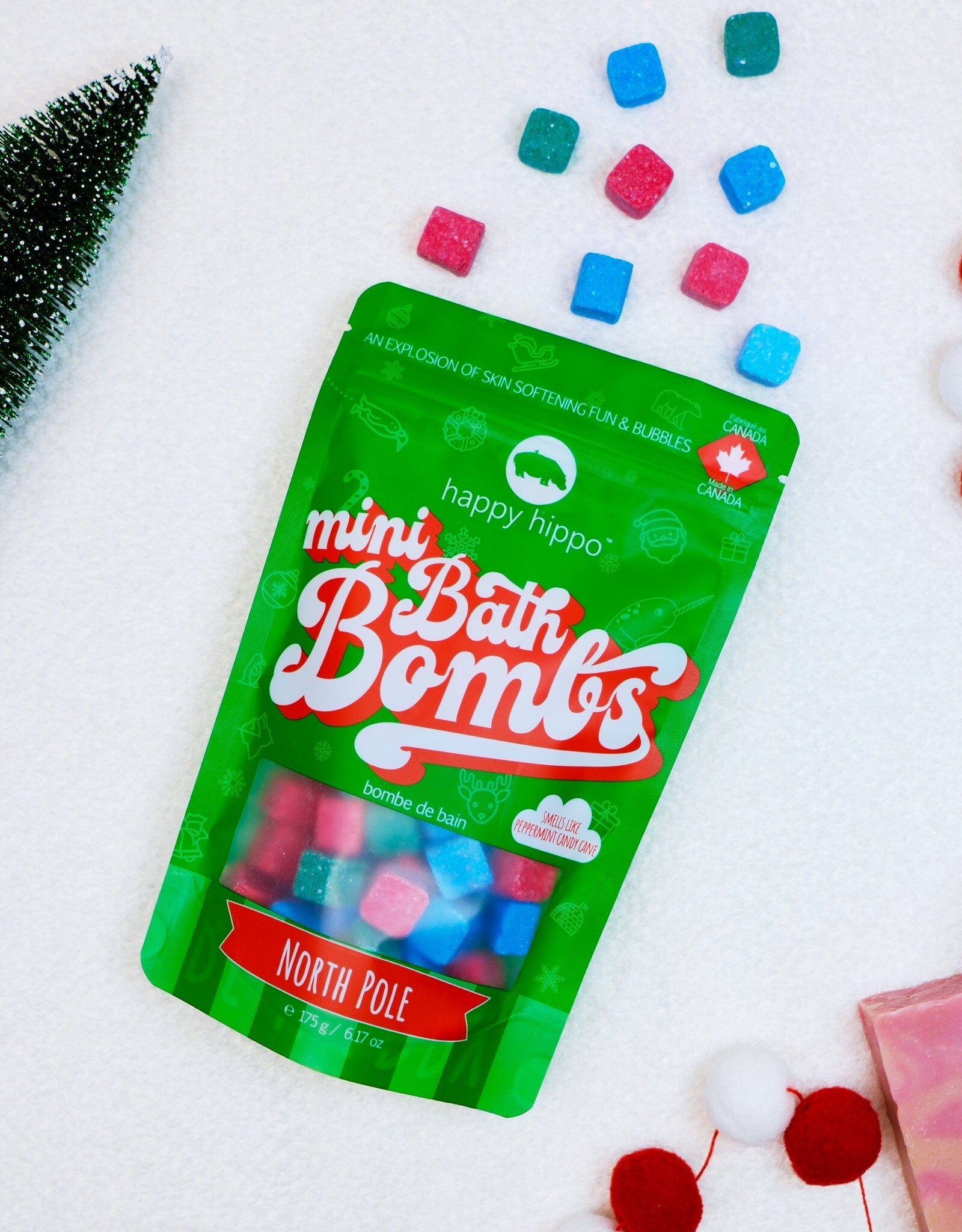 Happy Hippo Bath North Pole Mini Bath Bomb