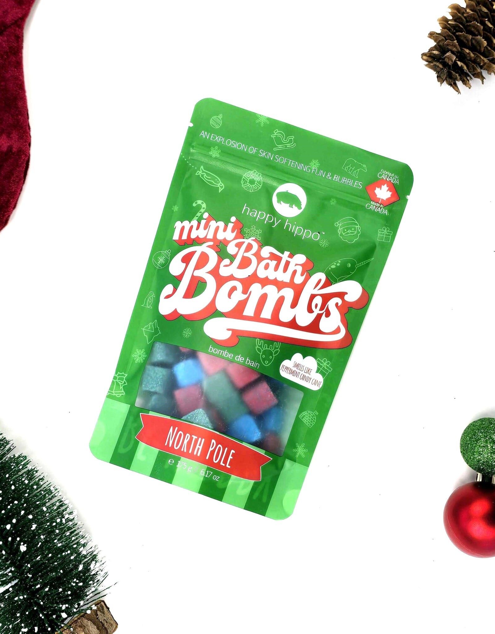 Happy Hippo Bath North Pole Mini Bath Bomb