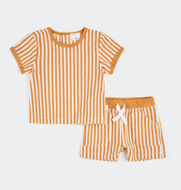 Petit Lem SP26 Bby Stripe Terry Top&Short Set