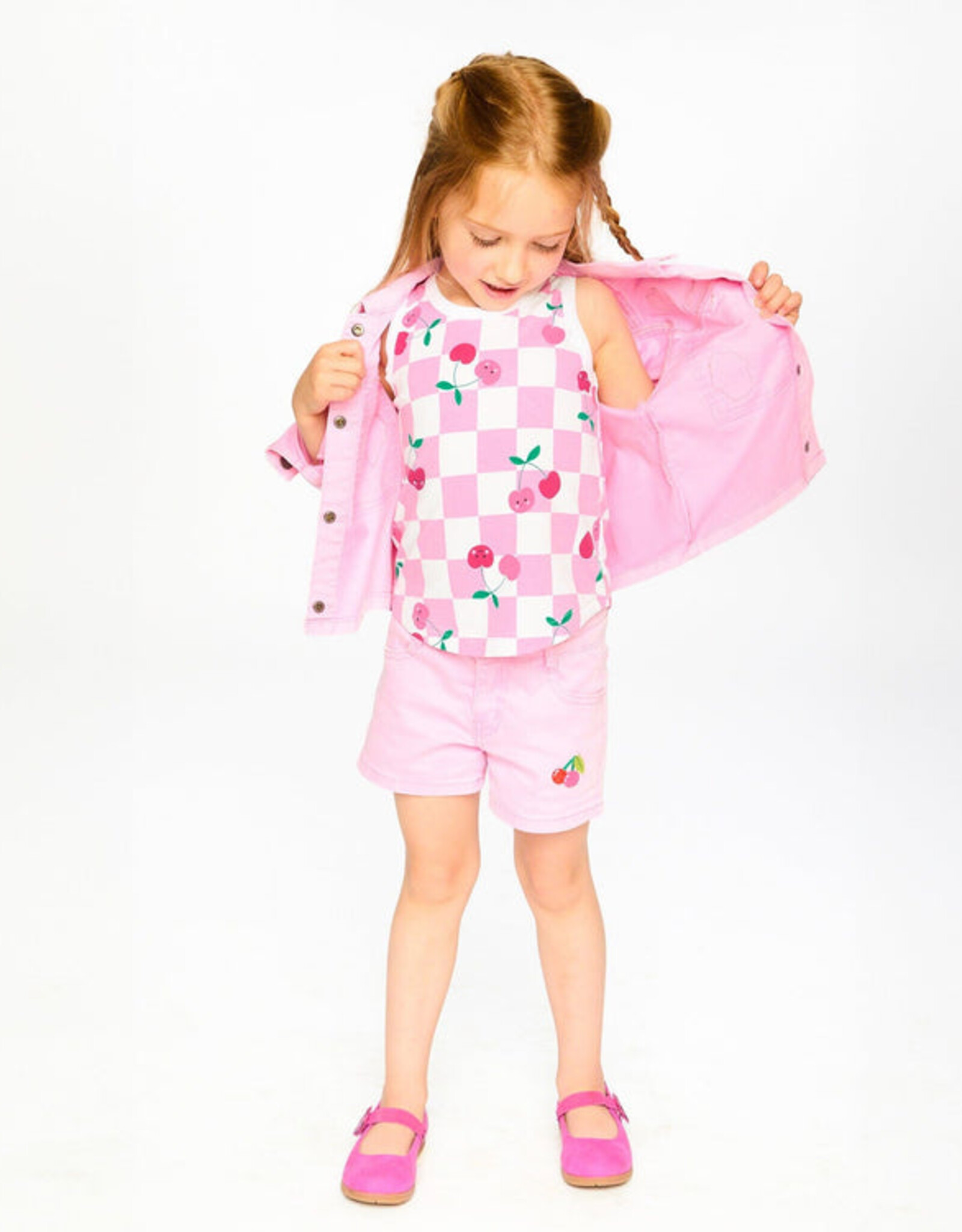 DeuxParDeux SP26 G Cherry Denim Shorts