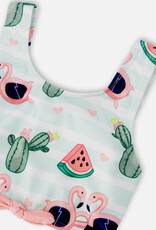 DeuxParDeux SP26 G Flamingo & Cactus 2pc Swimsuit
