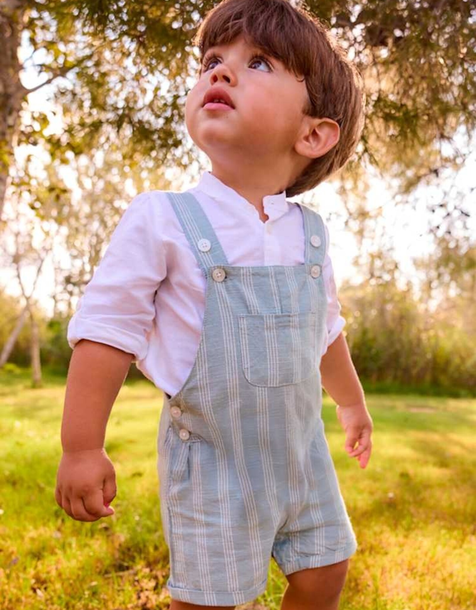 Mayoral SP26 BbyB Stripe Short Overalls